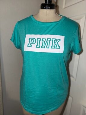 PINK Victoria's Secret Short Sleeve Tee in Teal